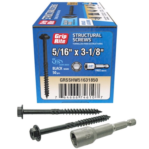 Lag Screw, 5/16 in, 3-1/8 in, Hex Washer Head Torx Drive, 50 PK